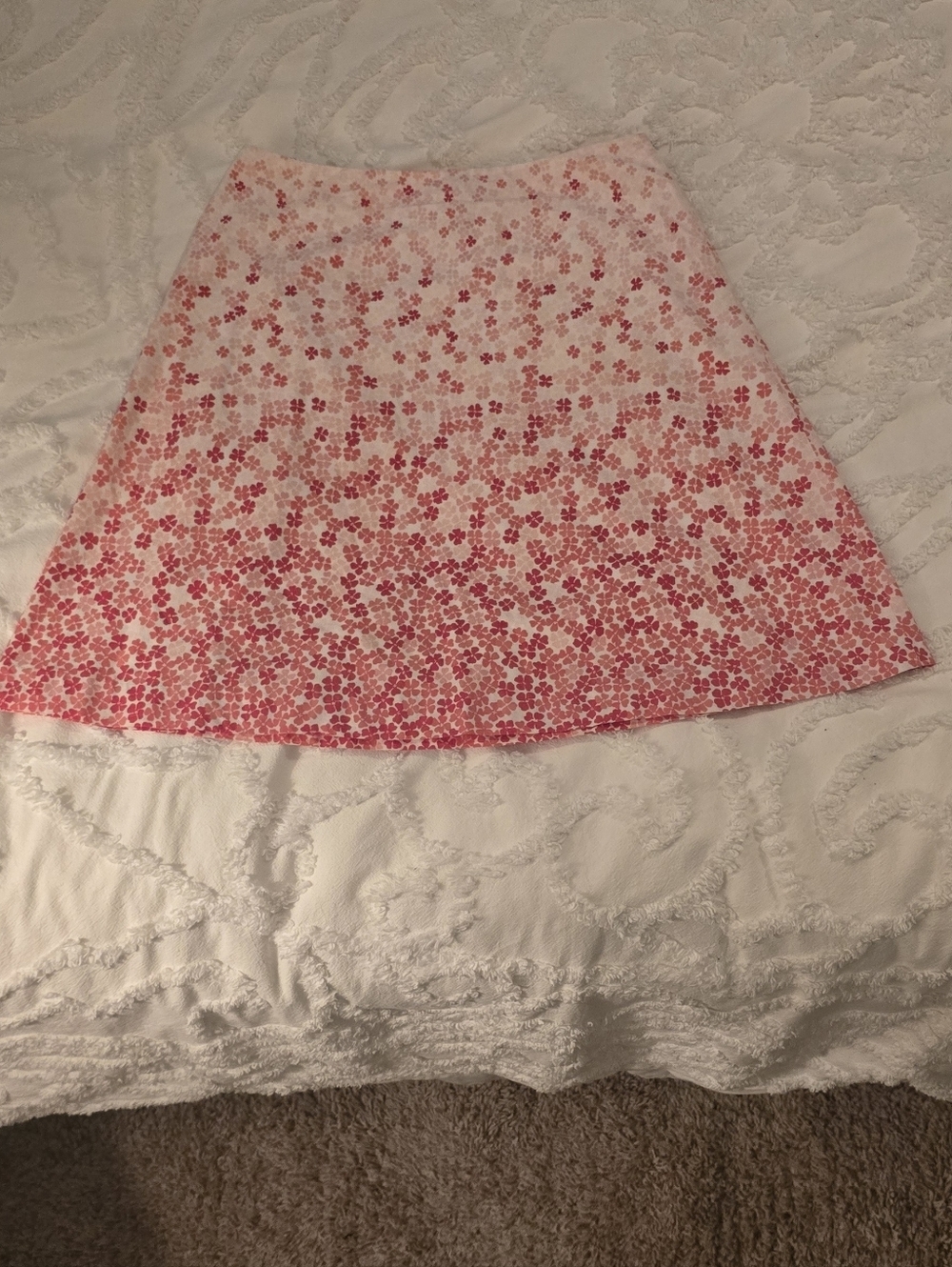 Talbots Petites Floral Pink A-line Cotton Lined Skirt, Size 10.    (#7)